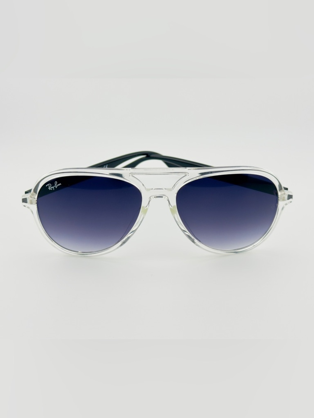 Ray-Ban Aviator Sunglasses RB4376 Transparent Frame with Gradient Dark Gray Lens - Picture 11 of 16
